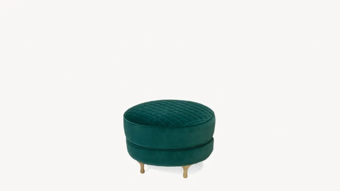 Pouf rotondo in tessuto imbottito Big Mama di Moroso