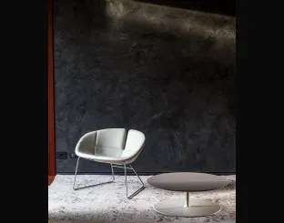 Poltroncina in pelle Fjord di Moroso