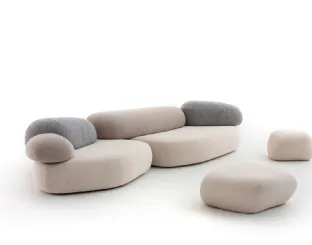 Divano lineare Pebble Rubble di Moroso