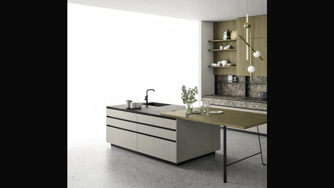 Cucina Design con isola Aspen composizione 6 di Doimo Cucine