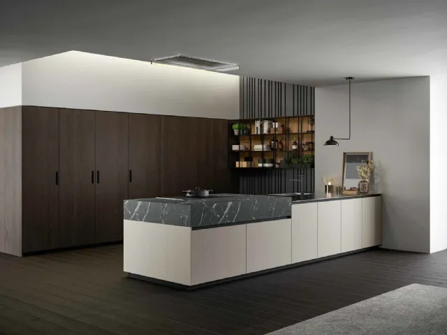 Cucina Moderna con penisola Asia 01 di Arredo3