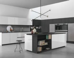 Cucina Moderna Aspen in vetro laccato Bianco di Doimo Cucine