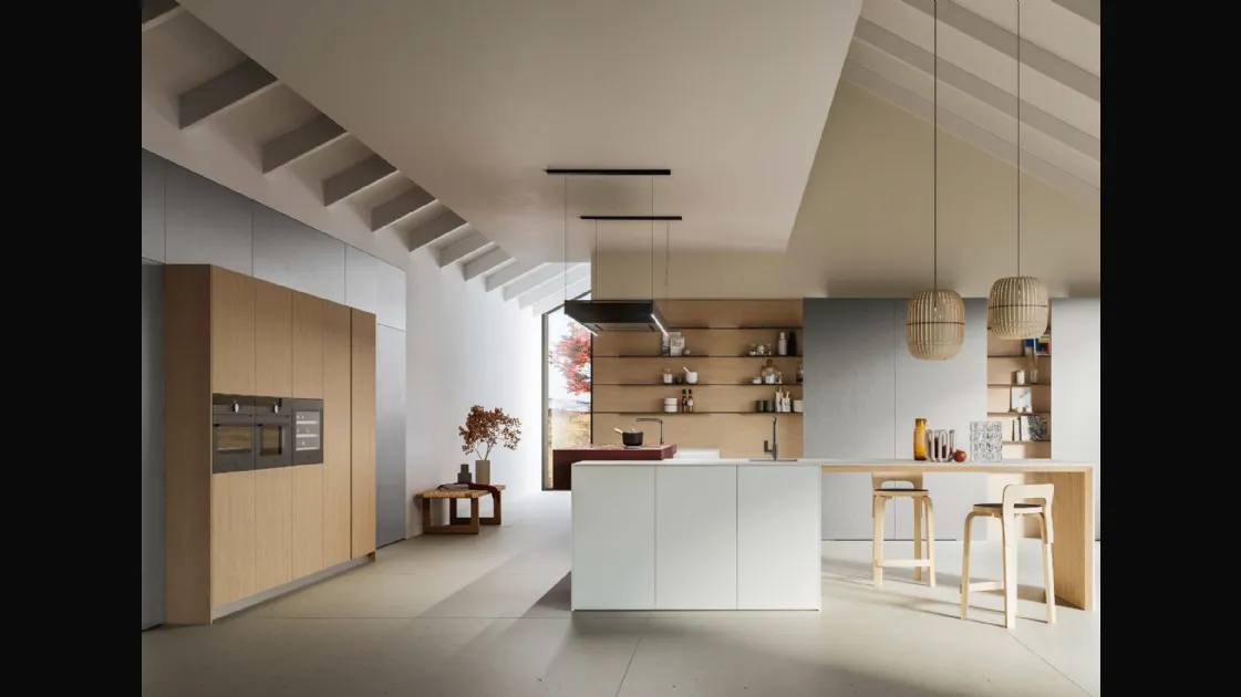 Cucina Moderna con isola D12 e D23 di Doimo Cucine