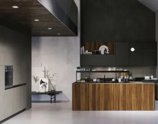 Cucina Moderna D23 Noce e Basalto di Doimo Cucine