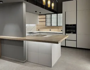 Cucina Moderna D23 in vetro laccato Bianco di Doimo Cucine