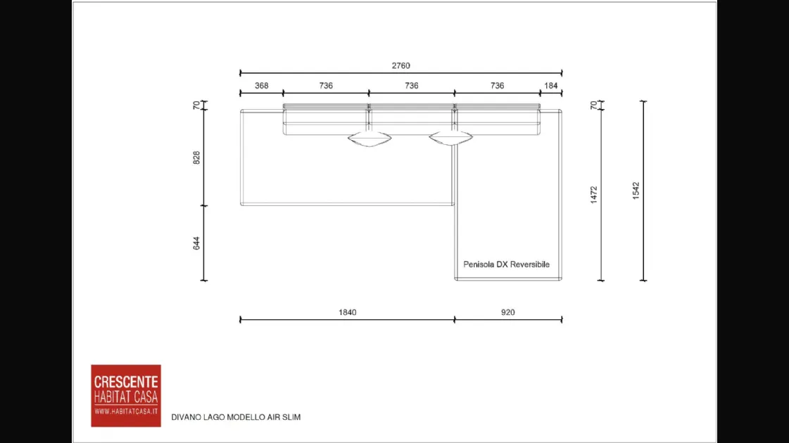 DIVANO LAGO MODELLO AIR SLIM